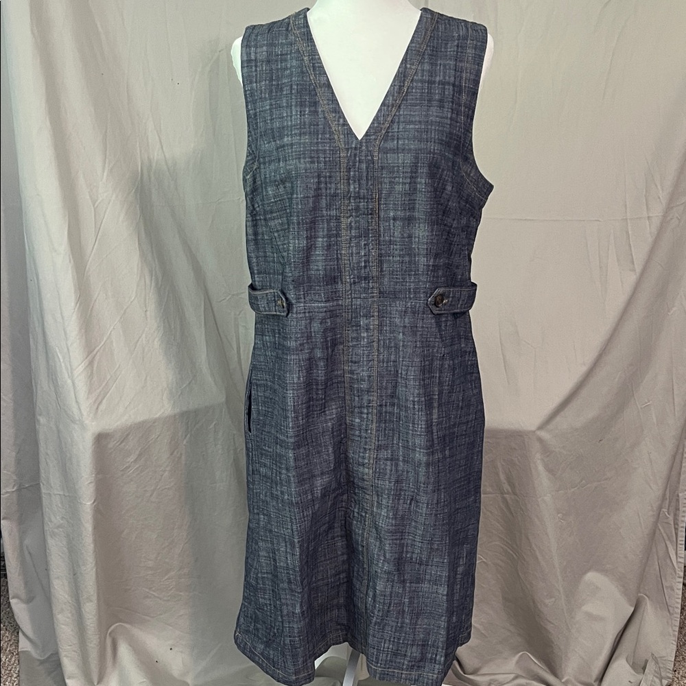 Liz Claiborne Blue denim-look Cotton Dress Sz L